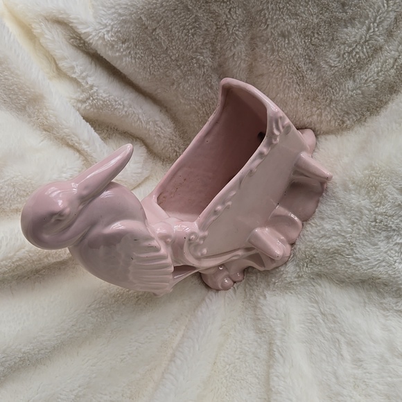 S T O R K Over Cradle planter 1950 Ceramic - Picture 3 of 4